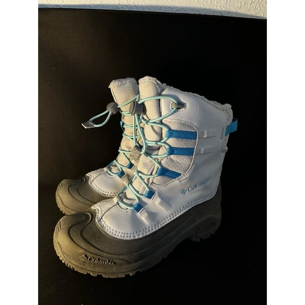 Columbia Bugaboot Celsius Snow Boots Youth Sz 6 Gray Leather Lace Up Waterproof